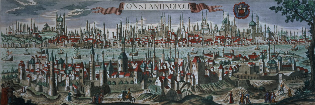 Veduta panoramica di Costantinopoli, fine XVIII secolo da Turkish School