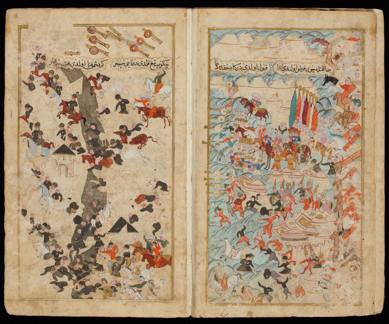 La battaglia di Keresztes nel 1596 dal manoscritto della campagna di Mehmed III in Ungheria da Turkish master