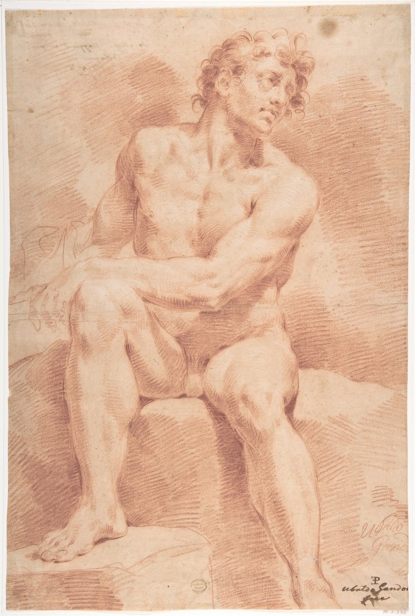 Nudo maschile seduto da Ubaldo Gandolfi
