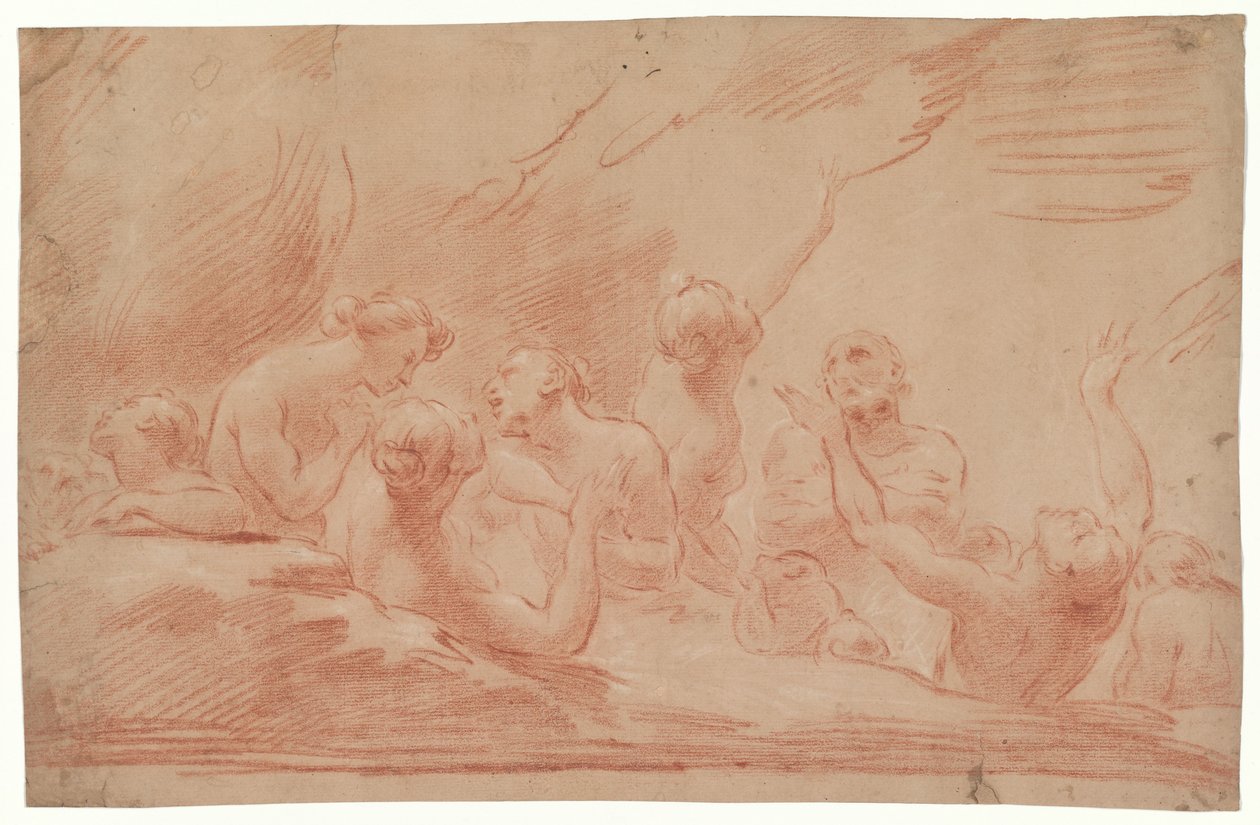 Seelen im Fegefeuer, Studie für Der selige Johannes Burali bittet die selige Jungfrau, für die Seelen im Fegefeuer zu intervenieren, San Bartolomeo, Bologna da Ubaldo Gandolfi