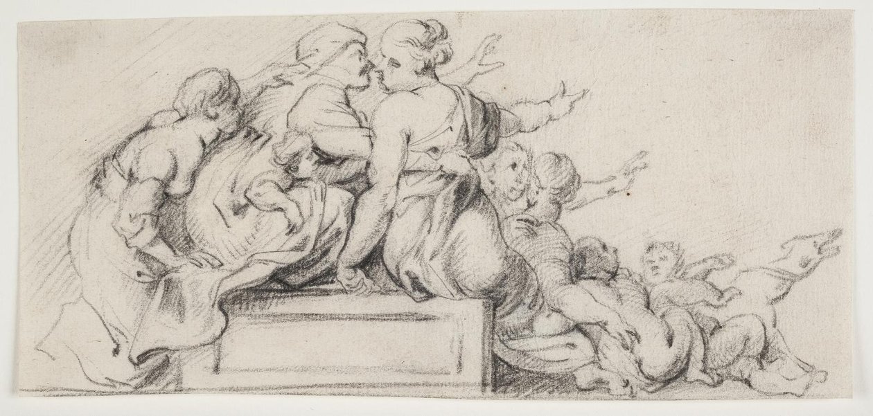 Studio compositivo. Donne sdraiate su un plinto da Ubekendt