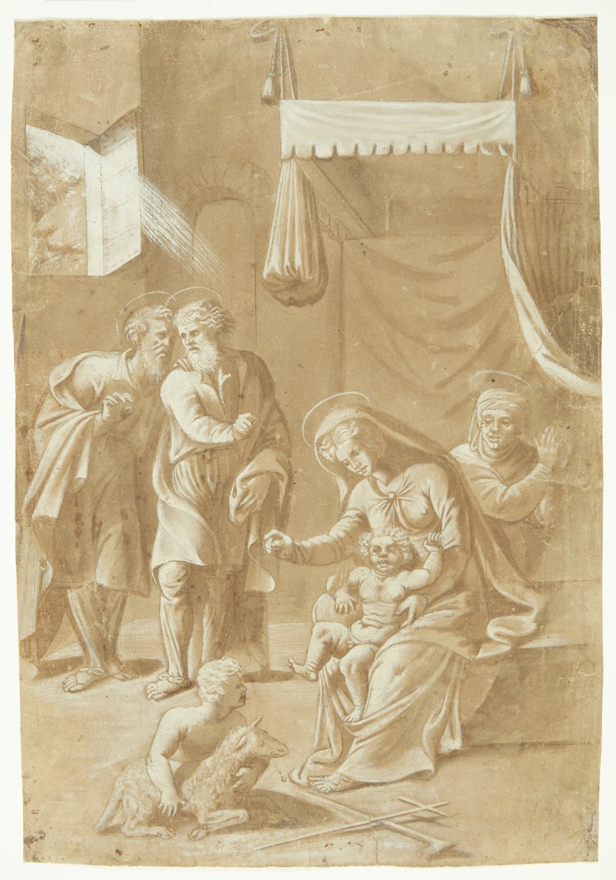 Maria con il Bambino Gesù, Giovanni Battista, Elisabetta, Giuseppe e Zaccaria da Ubekendt