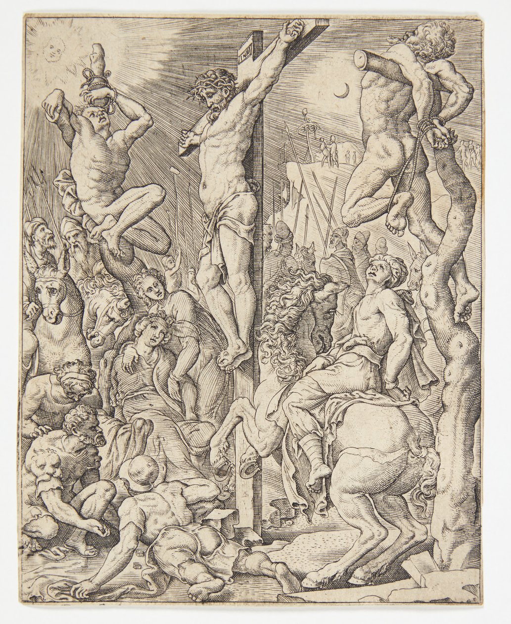La morte di Cristo sulla croce da Ubekendt efter Dirck Volckertsz. Coornhert efter Maarten van Heemskerck
