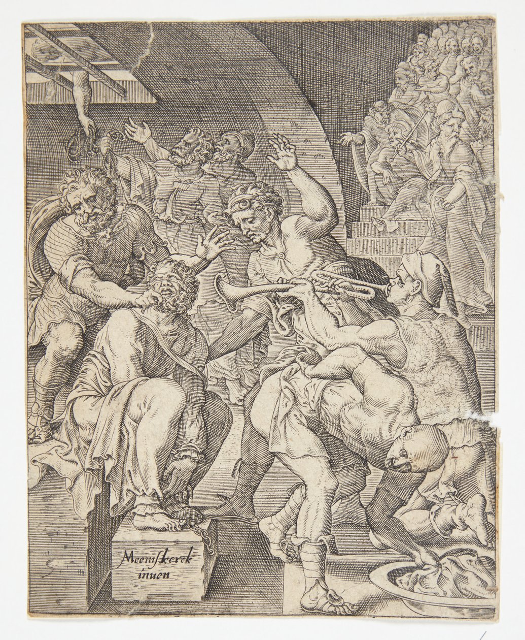 La derisione di Cristo da Ubekendt efter Dirck Volckertsz. Coornhert efter Maarten van Heemskerck