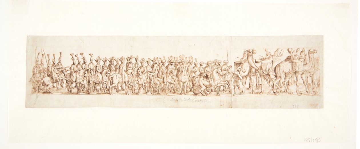 Processione orientale con dromedari da Ubekendt efter Lorck