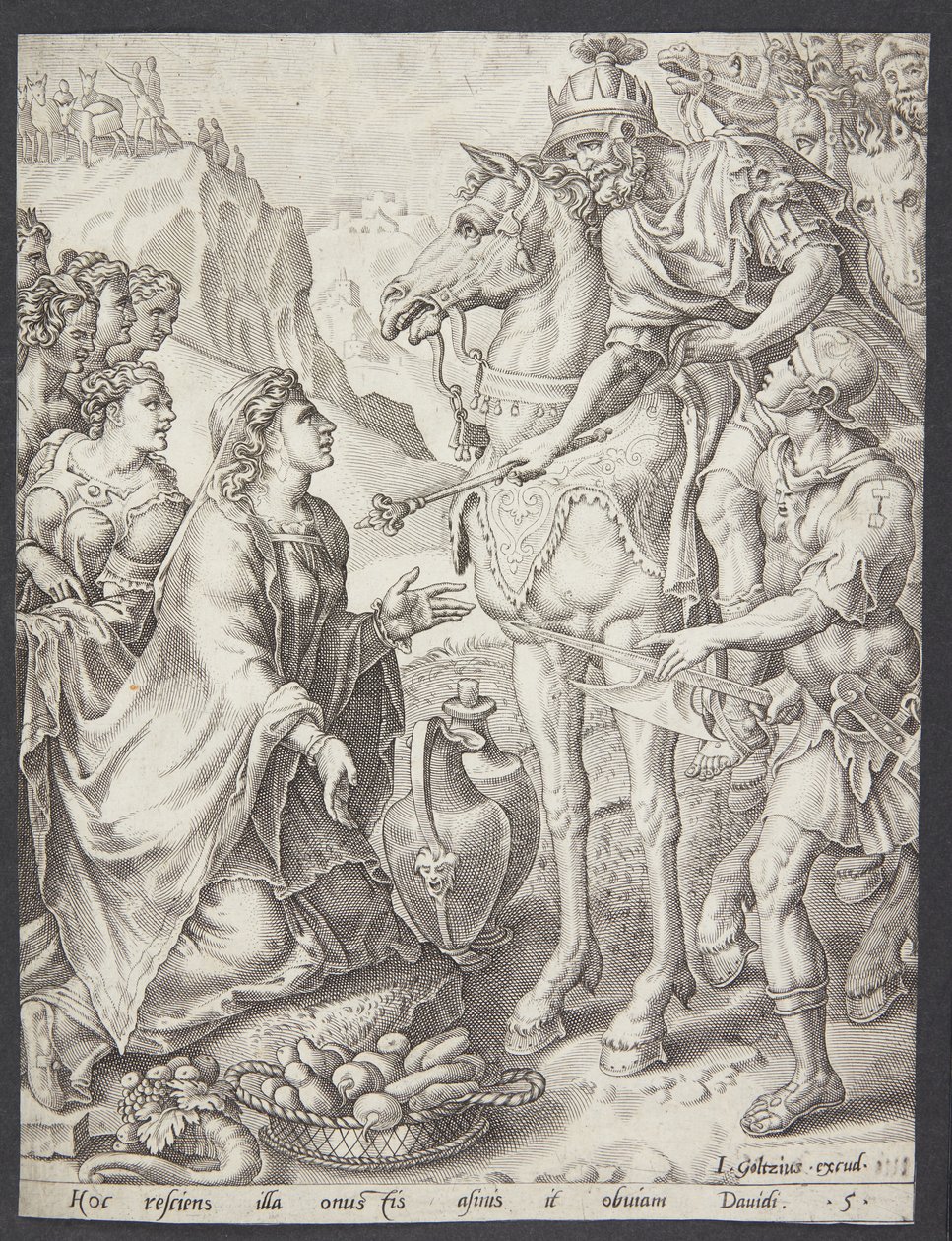 Abigail che calma David da Ubekendt efter Maarten van Heemskerck
