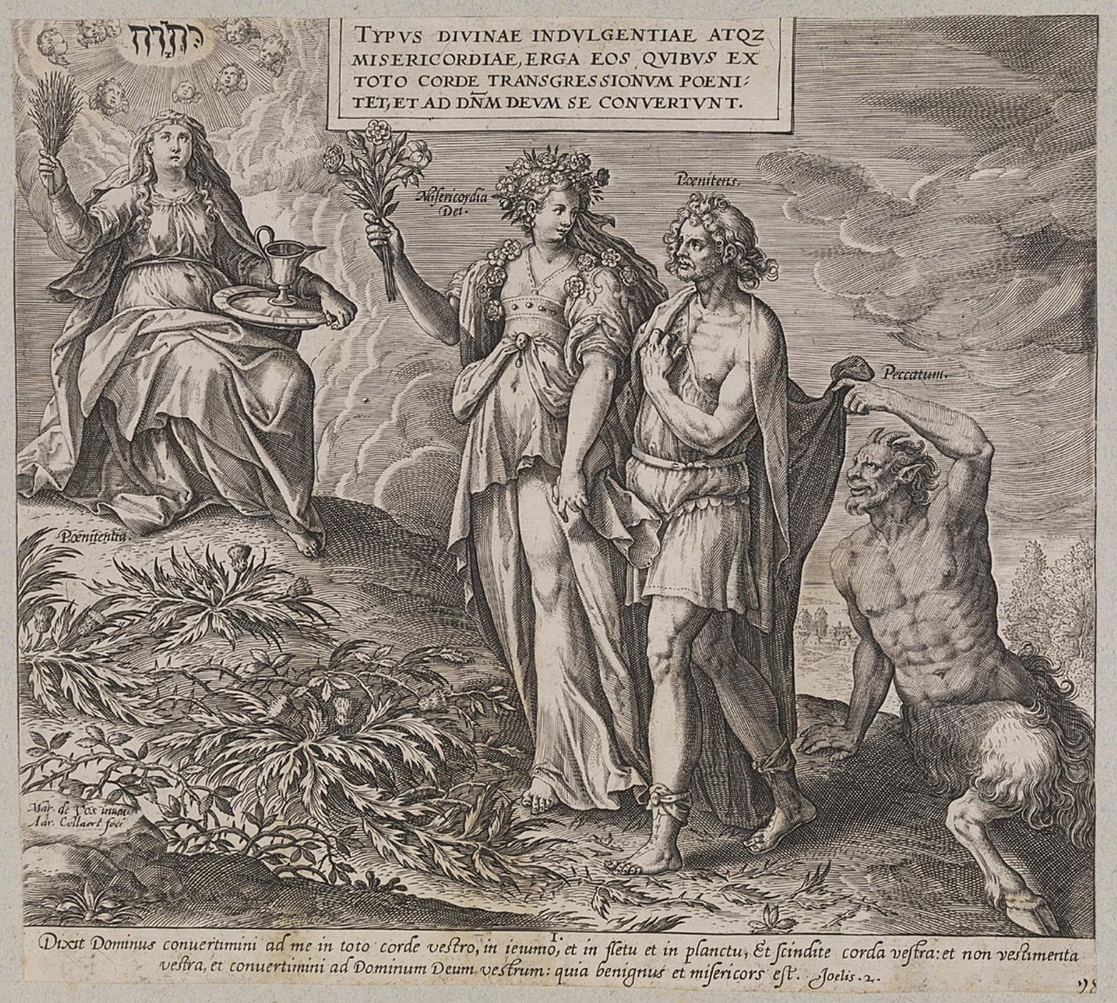 Titolo, allegoria della penitenza e della coscienza di colpa da Ubekendt efter Maerten de Vos