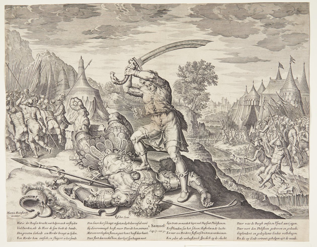 Davide che decapita Golia da Ubekendt efter ubekendt efter Maarten van Heemskerck