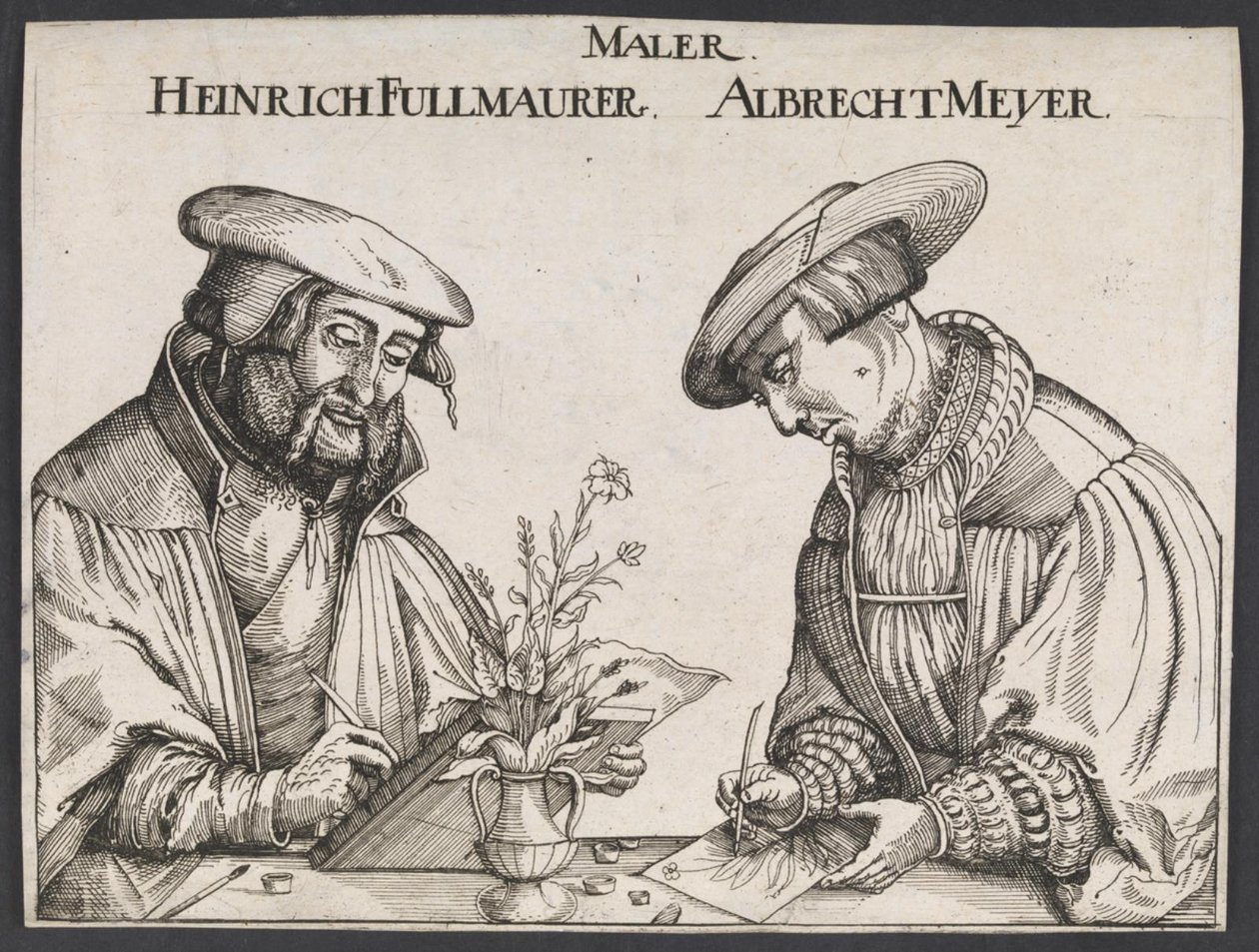 Ritratto di Heinrich Füllmaurer e Albrecht Meyer da Ubekendt tysk 1500 tallet
