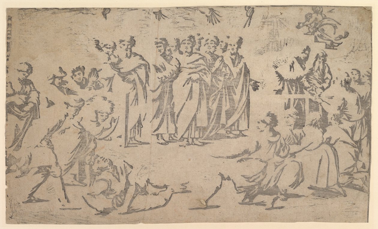 La morte di Anania circondato dagli Apostoli, 1518 da Ugo da Carpi