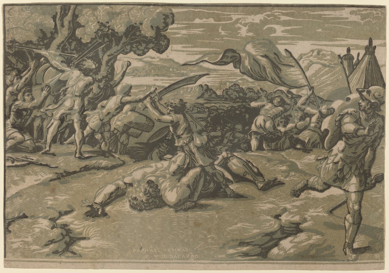 Davide uccide Golia da Ugo da Carpi after Raphael