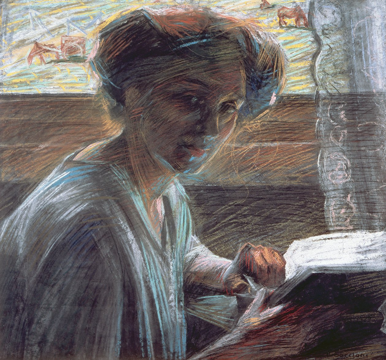 Donna che legge, 1909 da Umberto Boccioni