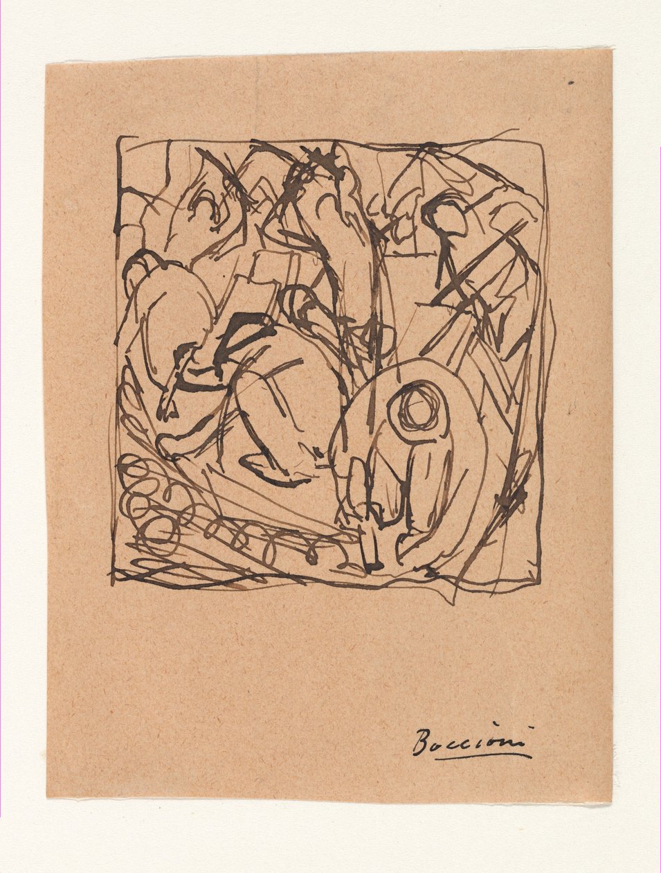 Kompositionsstudie für "Die Straßenpflasterer" da Umberto Boccioni