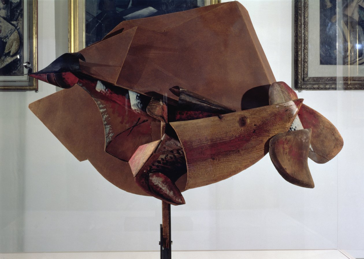 Dinamismo di un cavallo in movimento e case da Umberto Boccioni