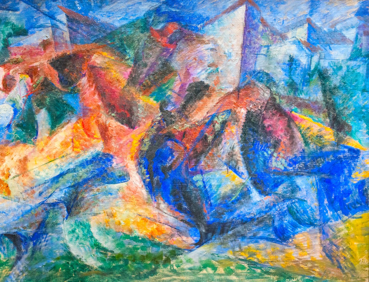 Cavallo, cavaliere e edifici da Umberto Boccioni