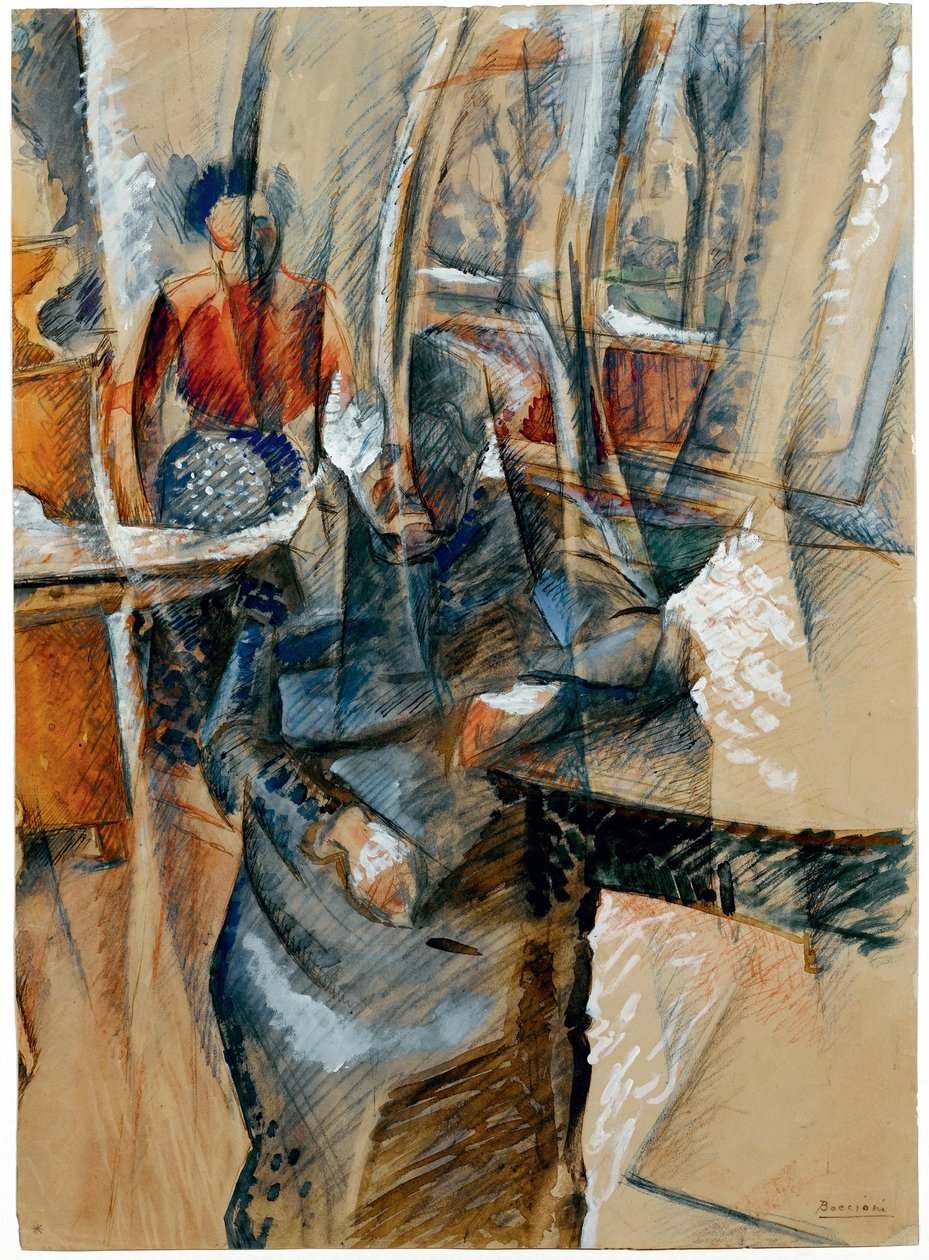 Interno con due figure femminili, 1916 da Umberto Boccioni
