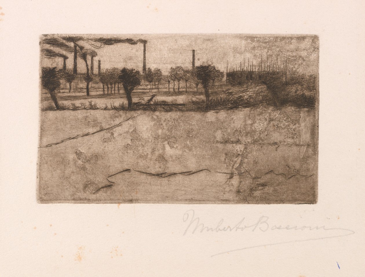 Paesaggio con impianti industriali da Umberto Boccioni