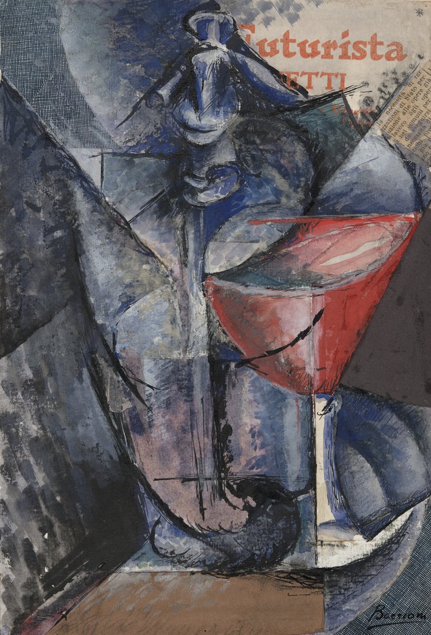 Natura morta: vetro e sifone, c.1914 da Umberto Boccioni