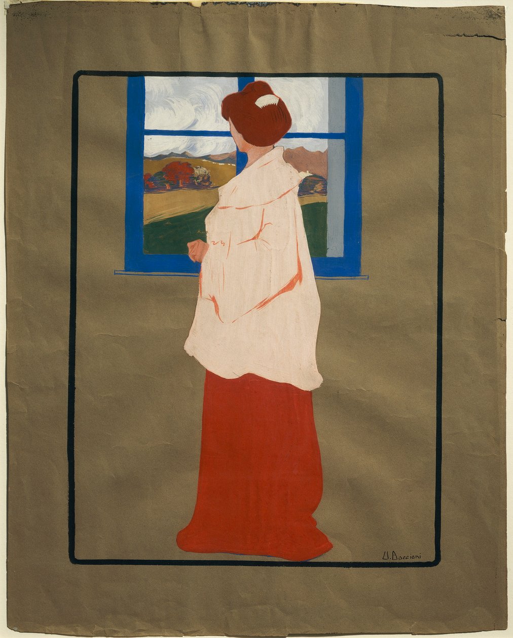 Donna alla finestra (Autunno), circa 1908, di Umberto Boccioni da Umberto Boccioni