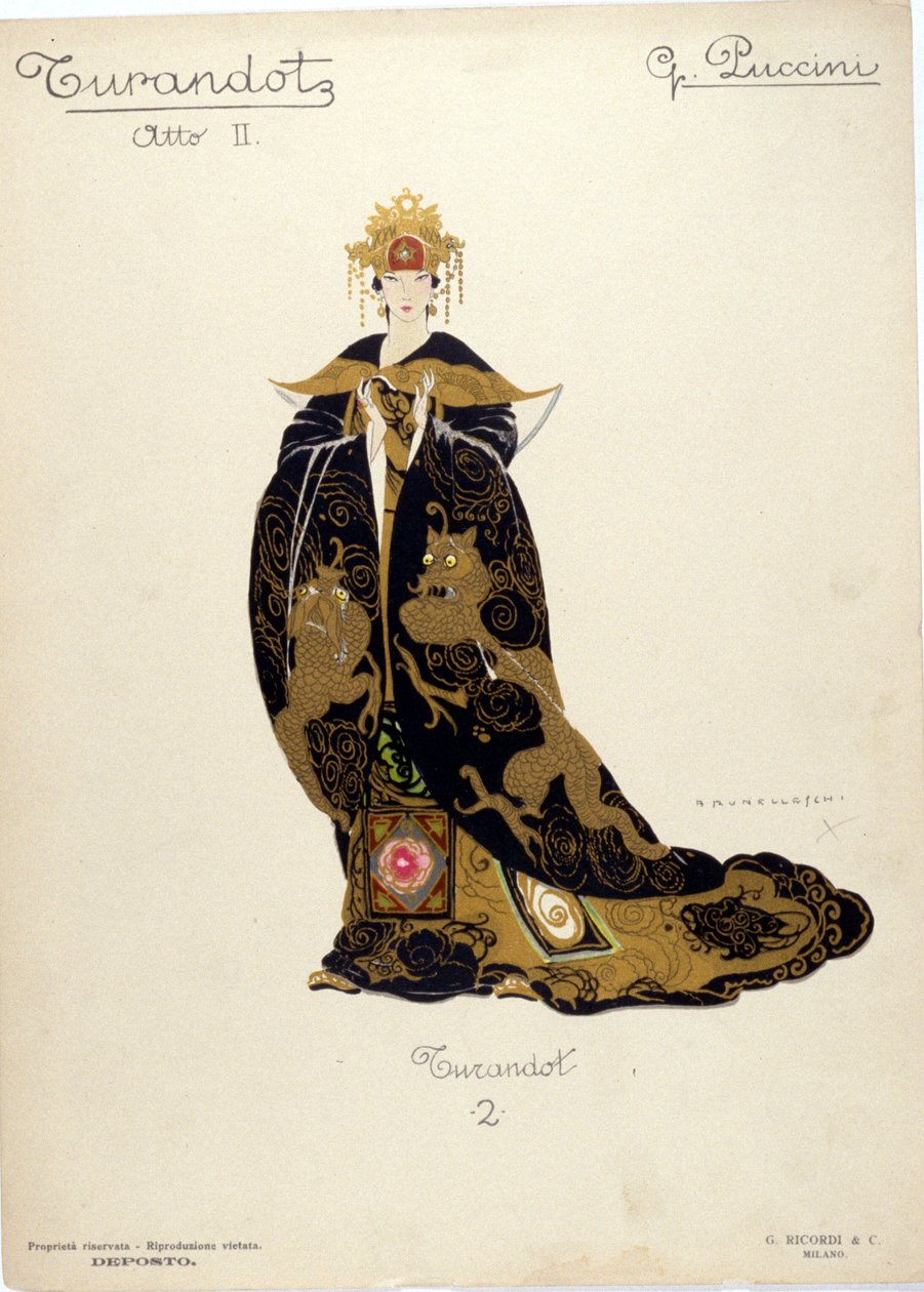 Costume per il personaggio della Principessa Turandot nell