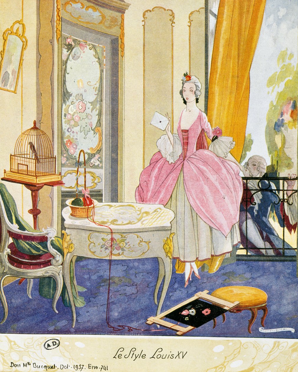Scena in stile Luigi XV, ambientazione teatrale da Umberto Brunelleschi