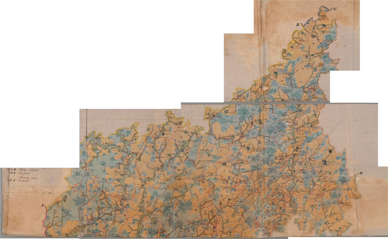Mappa del distretto di Kirzhach (PGM 1 verst) 1780 - 1790 da Unbekannt Unbekannt