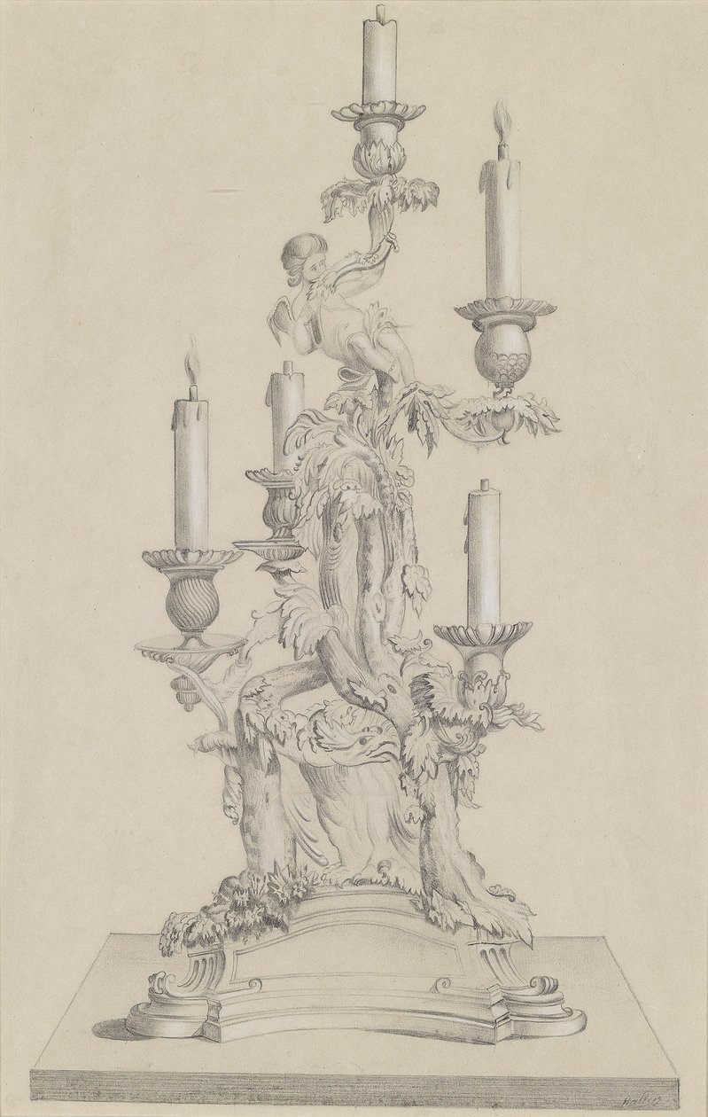Progetto per un candelabro da Unbekannt Unbekannt