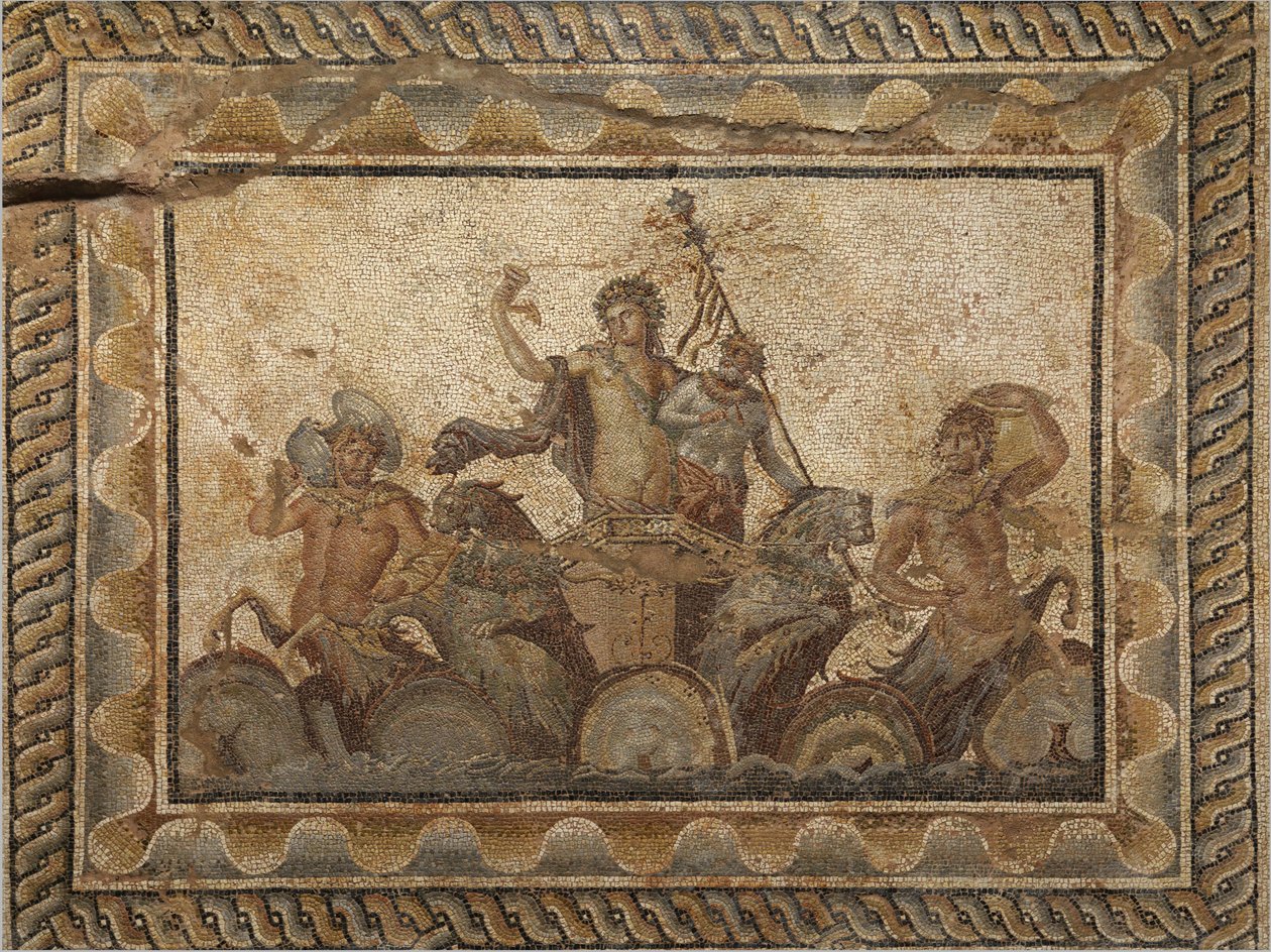 Epifania di Dioniso, mosaico dalla Villa di Dioniso (II secolo d.C.) a Dion, Grecia da Unbekannt Unbekannt
