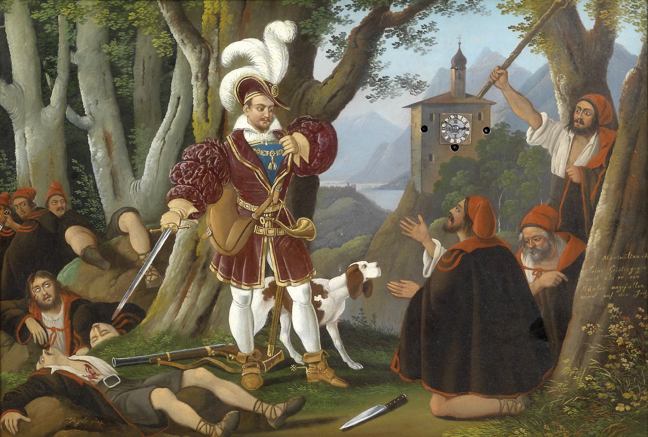 Imperatore Massimiliano I con i ladri da Unbekannt Unbekannt