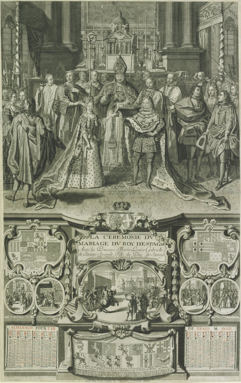 Matrimonio di Maria Luisa di Savoia e Filippo V di Spagna nel 1701 da Unbekannt Unbekannt
