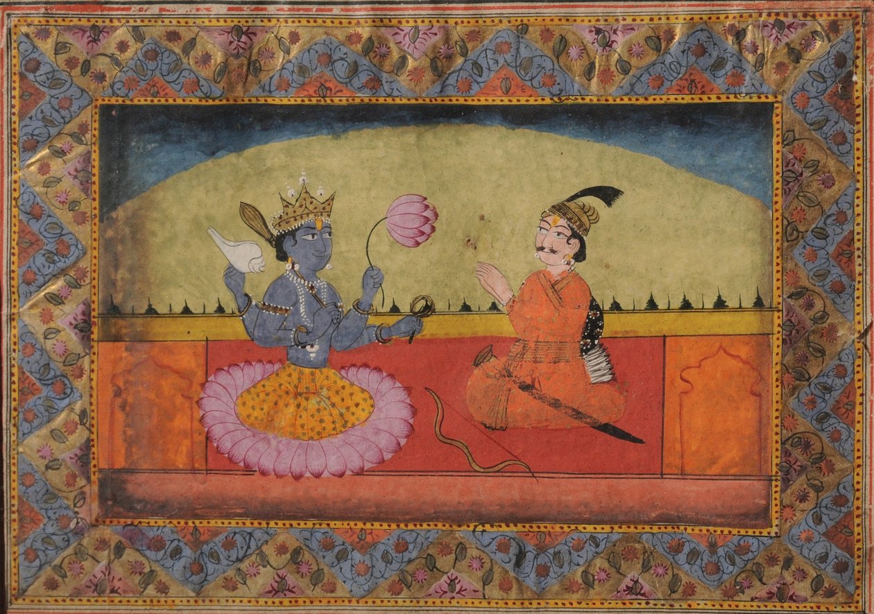 Raja Parikshit seduto davanti a Vishnu da Unbekannt Unbekannt