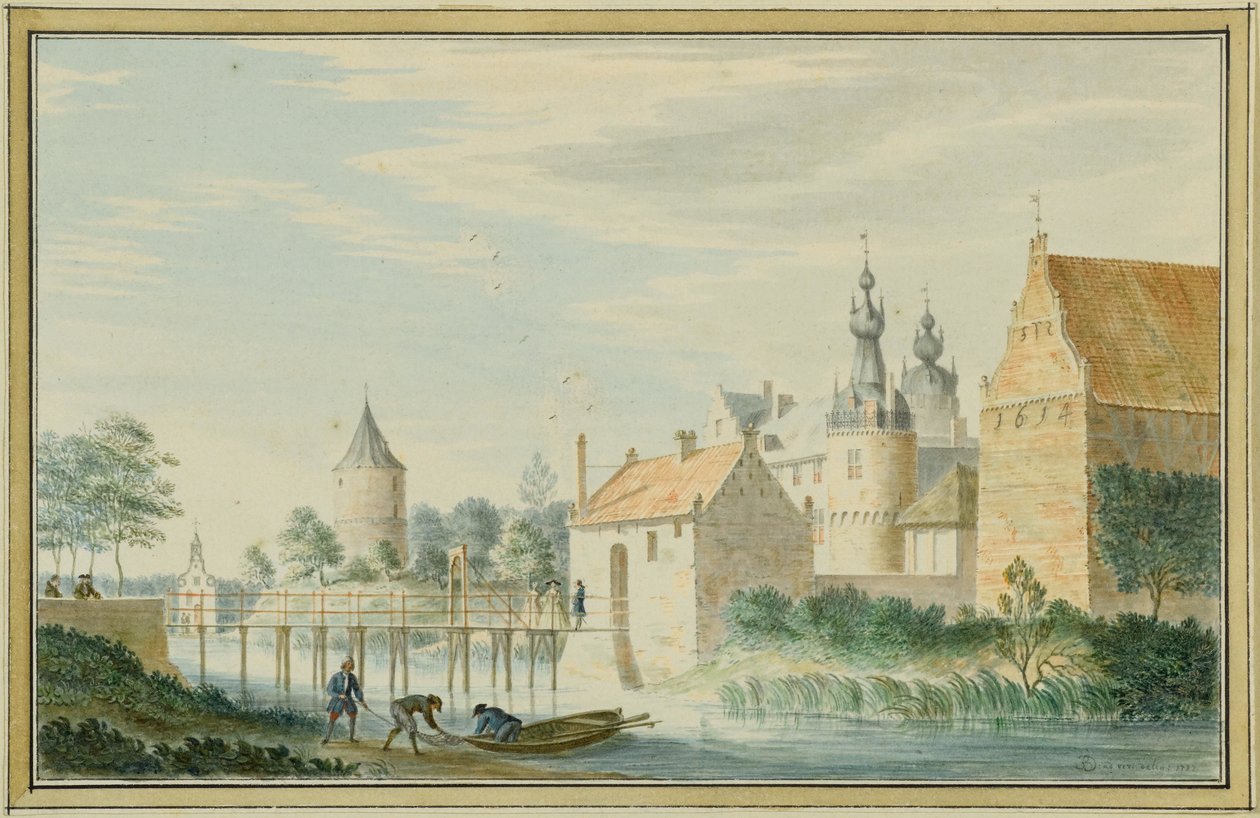 Complesso del castello su un fiume da Unbekannt Unbekannt