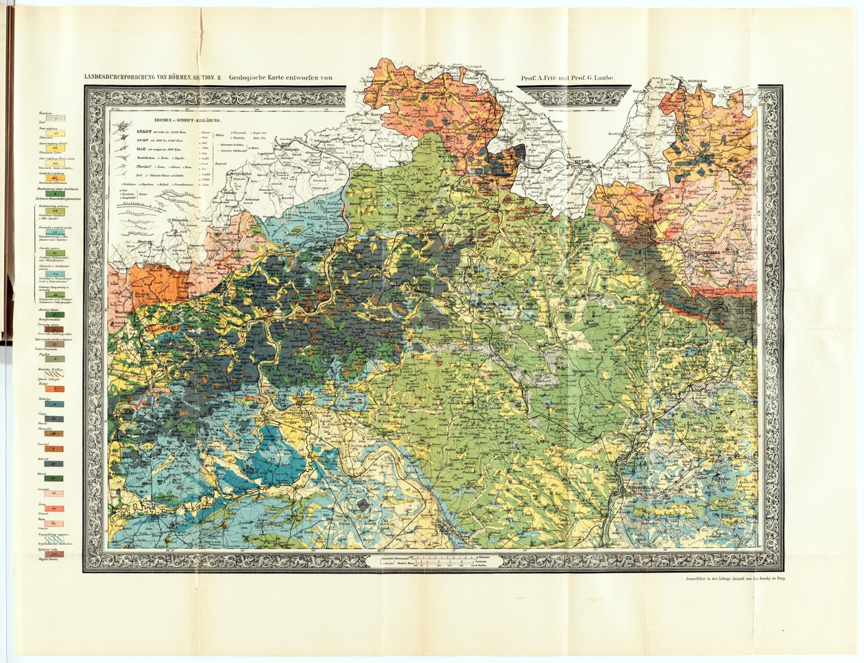 Mappa geologica della Boemia, dintorni di Teplice a Liberec da Unbekannt Unbekannt