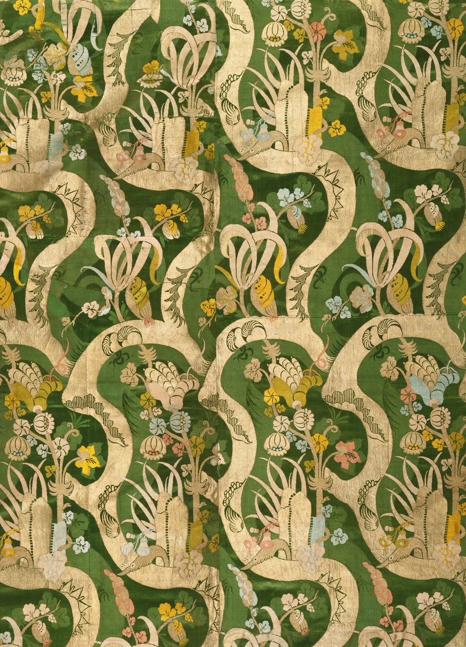Artista, produttore sconosciuto, Italiano - Tessuto Intrecciato (seta con design bizzarro) da Unbekannt Unbekannt