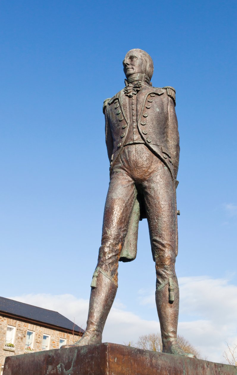 Bantry, West Cork, Irlanda. Statua di Theobald Wolfe Tone, 1763 - 1798, rivoluzionario irlandese e membro fondatore degli United Irishmen considerato il padre del repubblicanesimo irlandese. Statua scolpita da J da Unbekannt Unbekannt