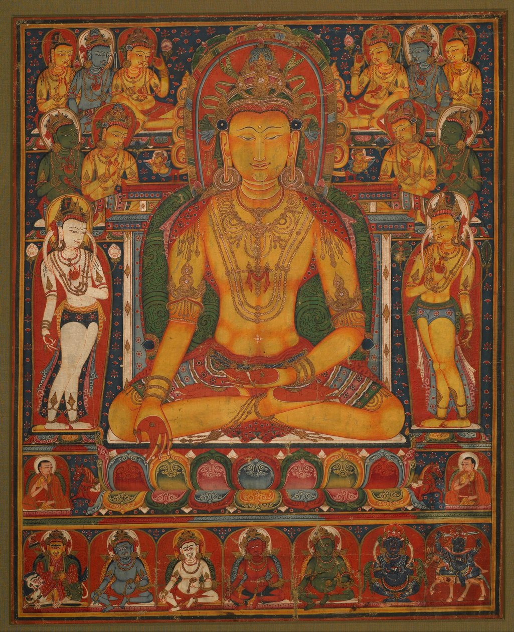 Buddha Ratnasambhava con divinità della ricchezza da Unbekannt Unbekannt
