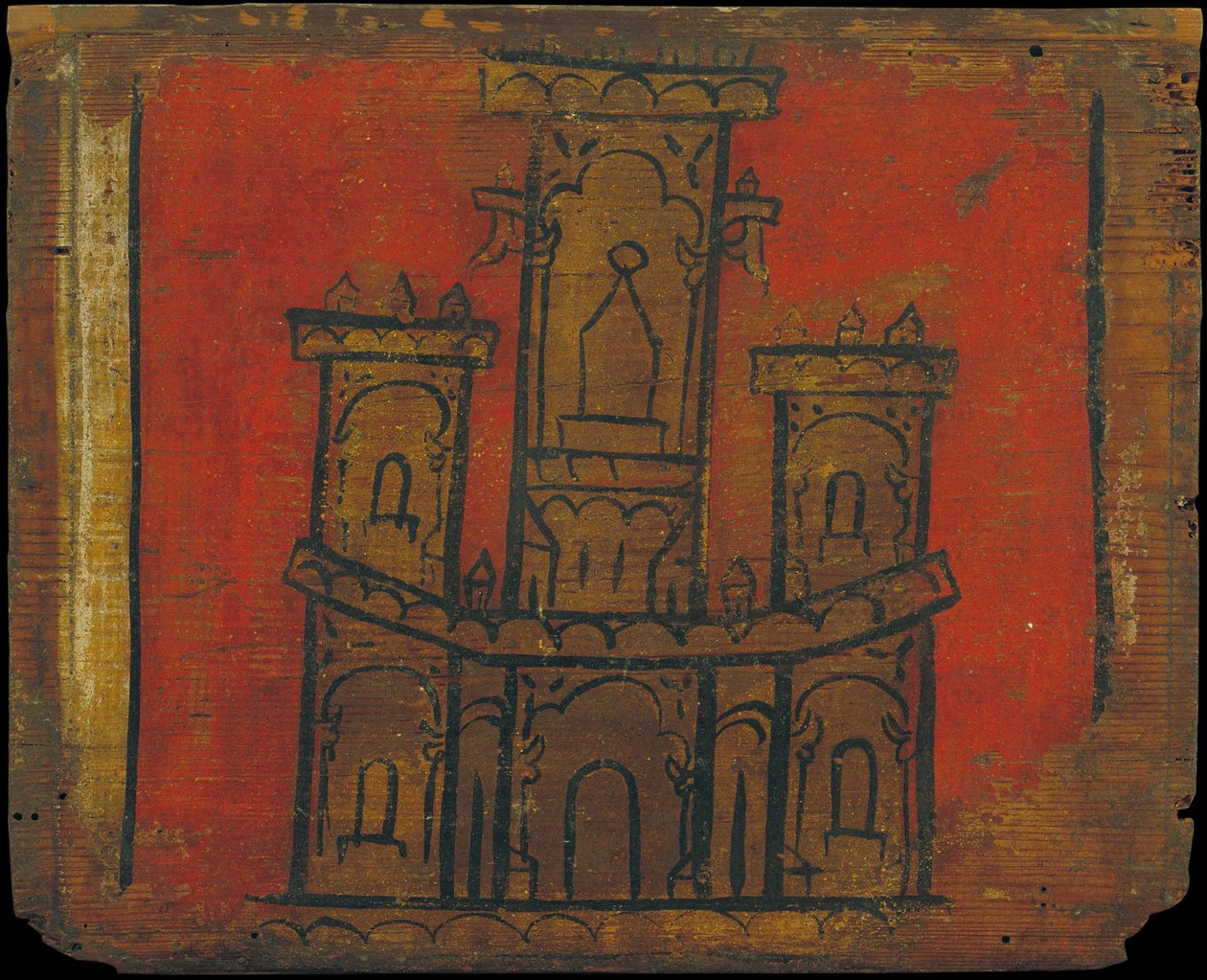 Pannello del soffitto con castello da Unbekannt Unbekannt