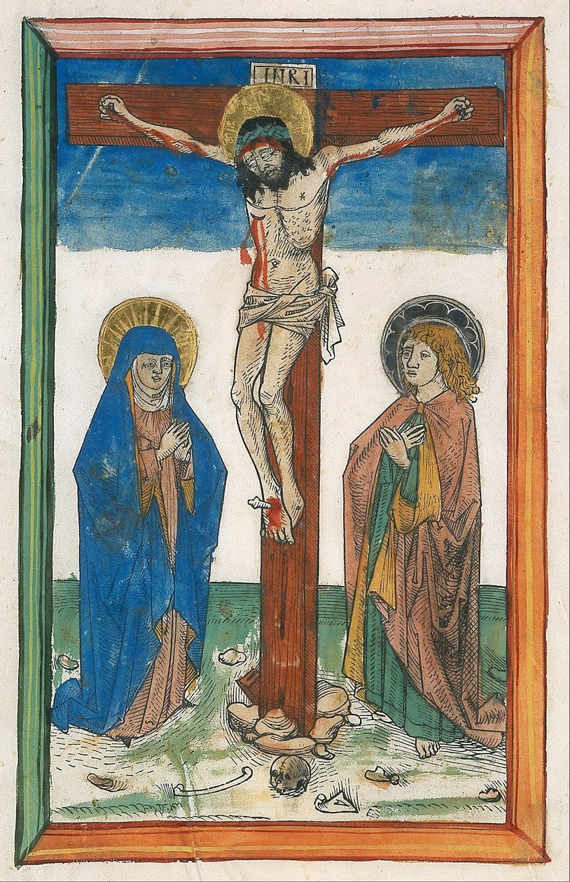 Cristo sulla croce tra la Vergine e San Giovanni (Crocifissione del Canonico) da Unbekannt Unbekannt