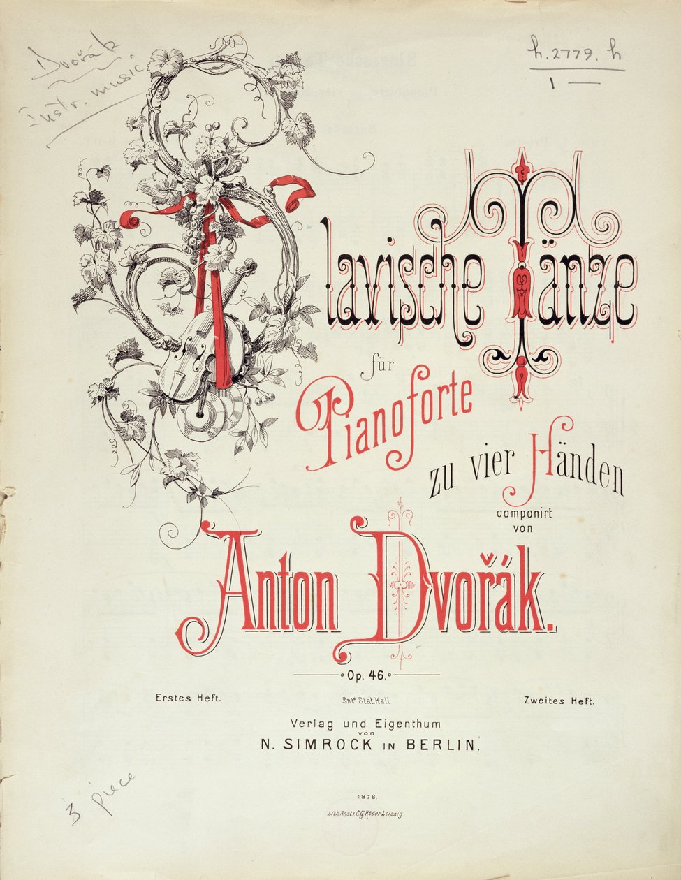 Danze slave di Dvorak, pub. da Simrock da Unbekannt Unbekannt