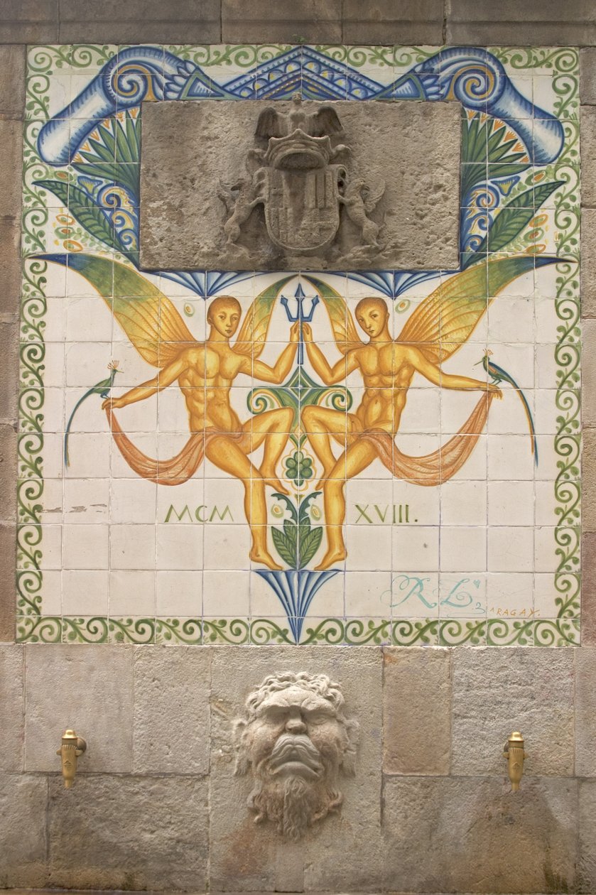 Decorazione della fontana (ceramica) da Unbekannt Unbekannt