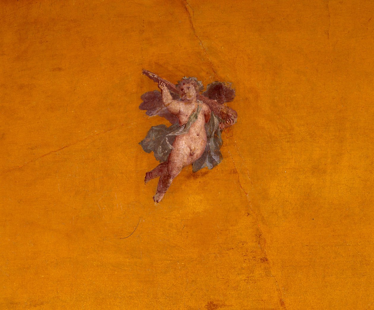 Frammento di pittura murale con un Eros volante da Unbekannt Unbekannt