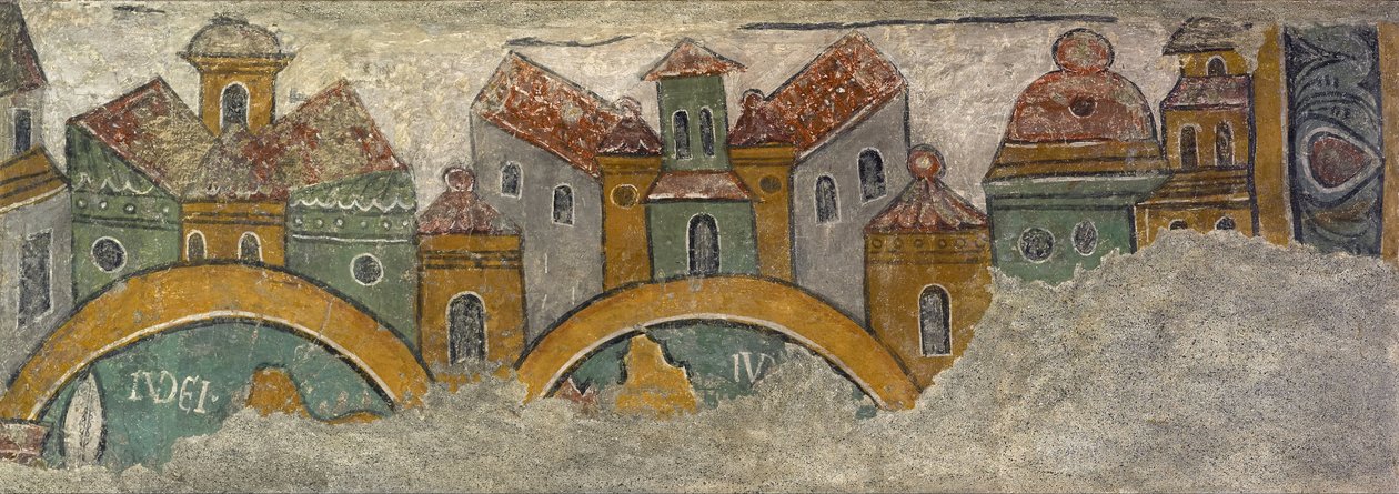 Fregio con la città di Gerusalemme da Sant Esteve d