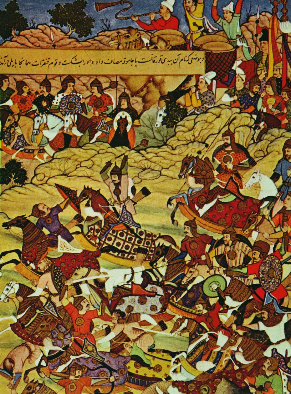 Gengis Khan in battaglia, preceduto da Gebe, uno dei suoi generali da Unbekannt Unbekannt