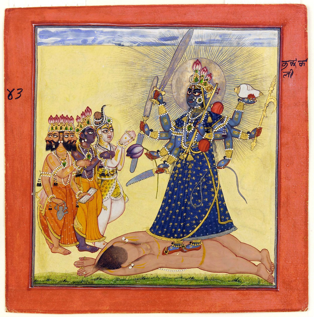 Dea Bhadrakali venerata dagli dei - dalla serie tantrica Devi da Unbekannt Unbekannt
