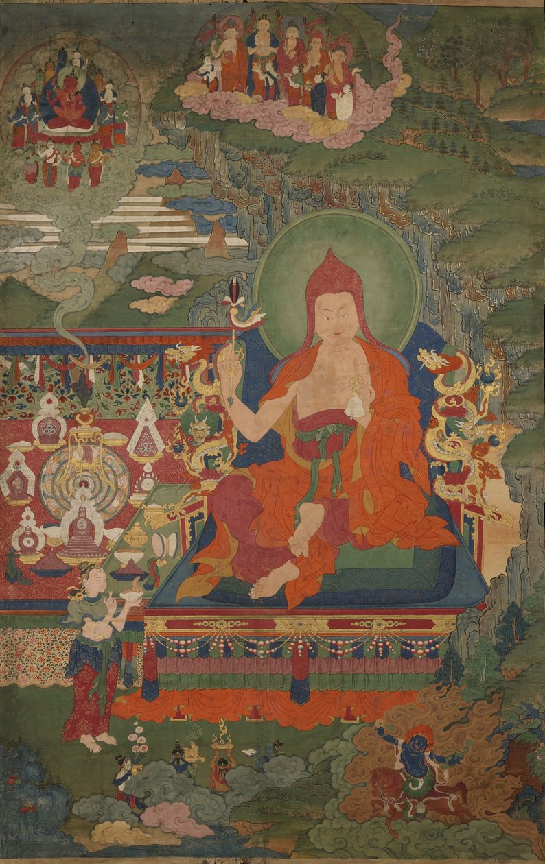 Lama impegnato in un rituale da Unbekannt Unbekannt