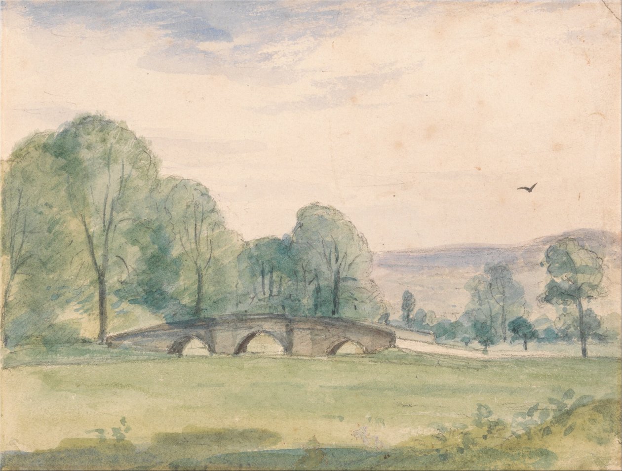 Paesaggio con ponte da Unbekannt Unbekannt