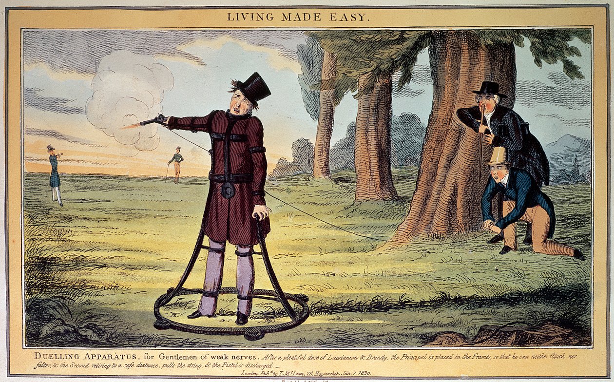 Vivere Facilmente; apparato per duelli per gentiluomini di nervi deboli, stampato da J. Netherclift e pubblicato da T. McLean, 1830 da Unbekannt Unbekannt