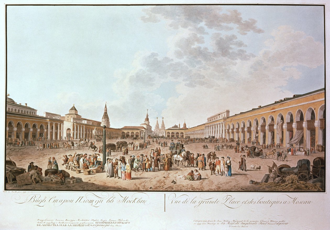 Mosca: vista della Piazza Grande di de la Berthe, 1799 da Unbekannt Unbekannt
