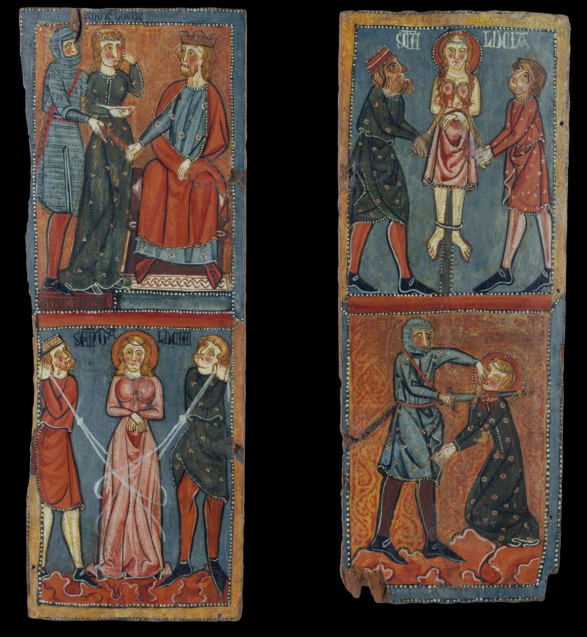 Pannelli con scene del martirio di Santa Lucia da Unbekannt Unbekannt