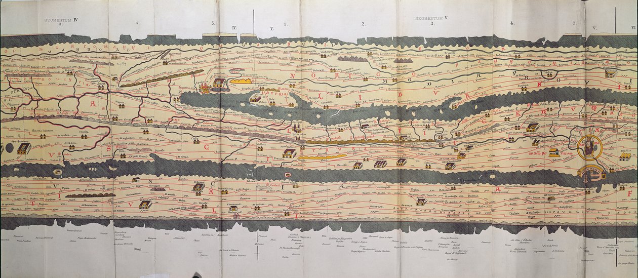 Parte della Tabula Peutingeriana, dettaglio dell